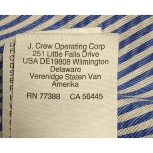 Women's J. Crew Factory Collared Mini Dress Blue Pin Striped Cotton SZ 10 - Picture 14 of 15